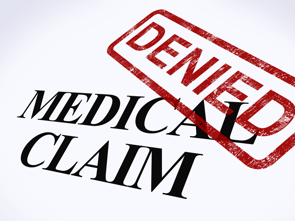 Medical Claim Denied Stamp Shows Unsuccessful Medical Reimbursement lawyer